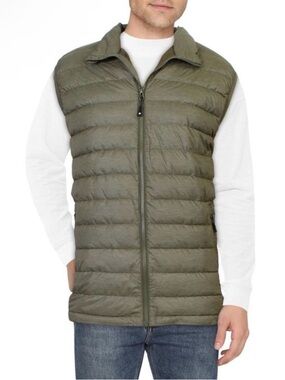 32 Degrees Heat by Weatherproof Mens Green Down Puffer Outerwear Vest Medium